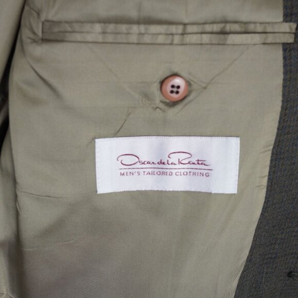 Oscar de la Renta Men’s Tailored Blazer Classic Houndstooth‎ Pattern L - Picture 9 of 14